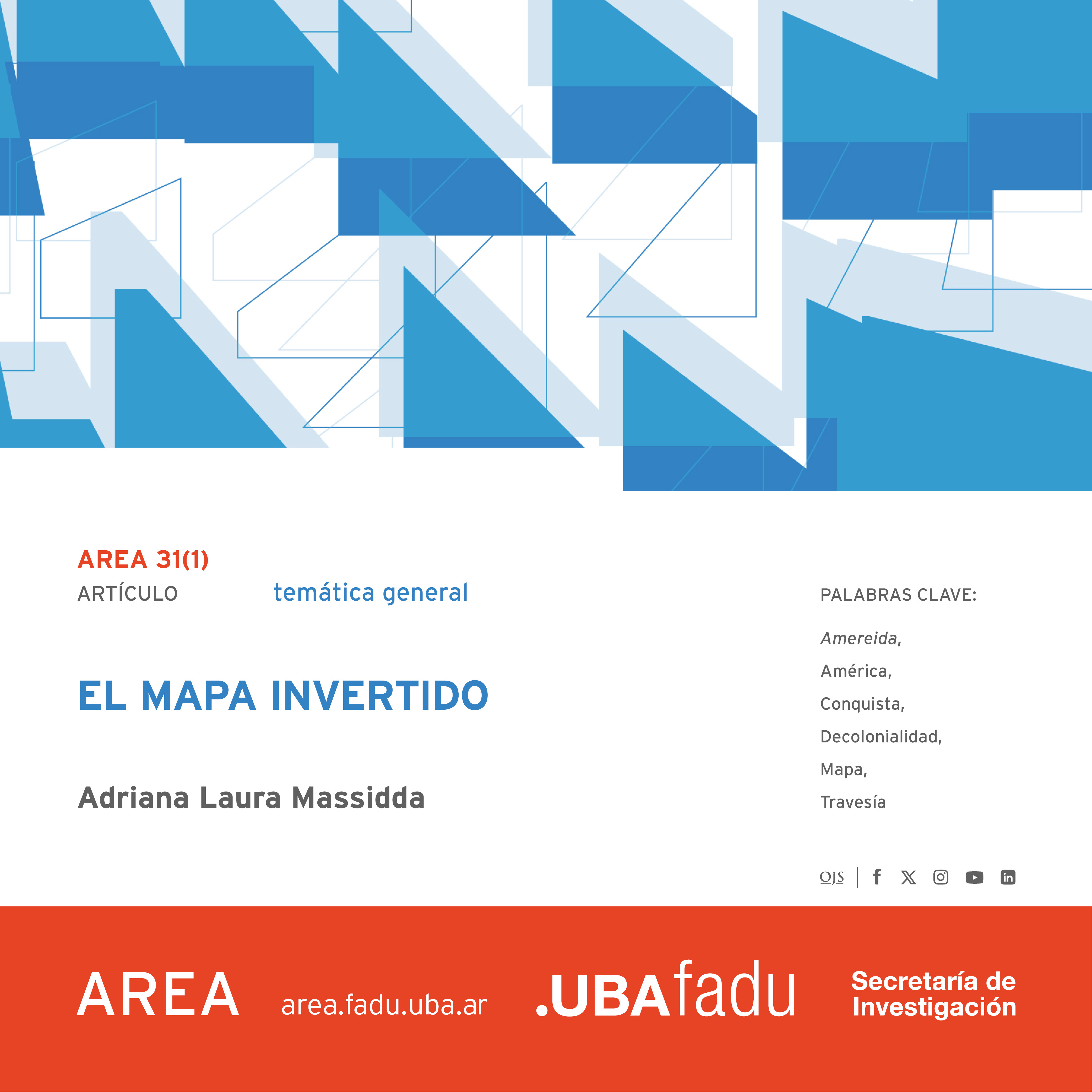 Flyer del artículo de Adriana Laura Massidda para AREA 31(1)